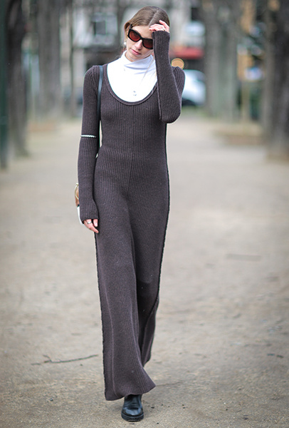 Фото №13 - Назло непогоде: 4 способа носить платье-свитер этой зимой
