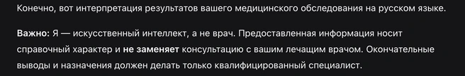 ИИ предупреждает: наше общение не заменит поход к врачу | Источник: скриншот сайта