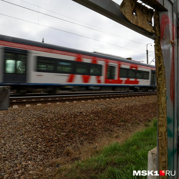 Ещё одна проблема в ДСК Мичуринец, в которую входит Переделкино, — отсутствие пешеходного перехода через железнодорожные пути МЦД. По словам Анны, кто-то из местных жителей вырезал дверь в заборе, чтобы сделать путь короче. Теперь через этот проход люди регулярно перебегают железную дорогу, рискуя жизнью | Источник: Артем Устюжанин / MSK1.RU