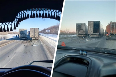 Фуры заблокировали трассу под Новосибирском — пробка 6 км