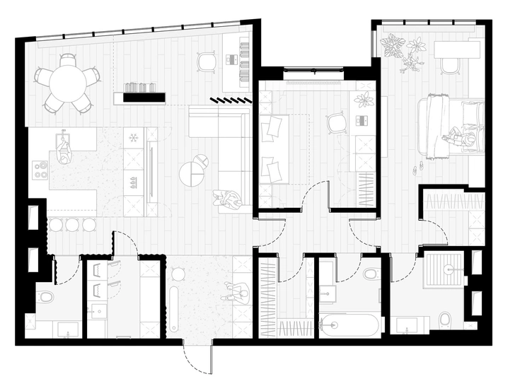 Лаконичная квартира 106 м² с видом на Финский залив