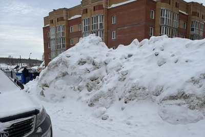 Сугробы завалили посадки и колодцы в Новосибирске
