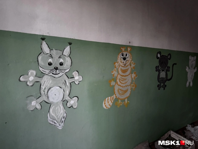 На стенах местами сохранились рисунки | Источник: Алина Мельникова / MSK1.RU