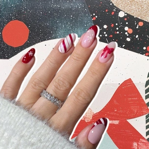 3 красивых маникюра с бантиками на зиму 2026