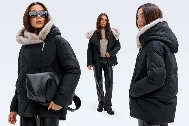 Зимняя куртка свободного кроя с объемным капюшоном из премиального меха под норку. Подходит и для выхода в свет, и для встреч с друзьями | Источник: O’HARA