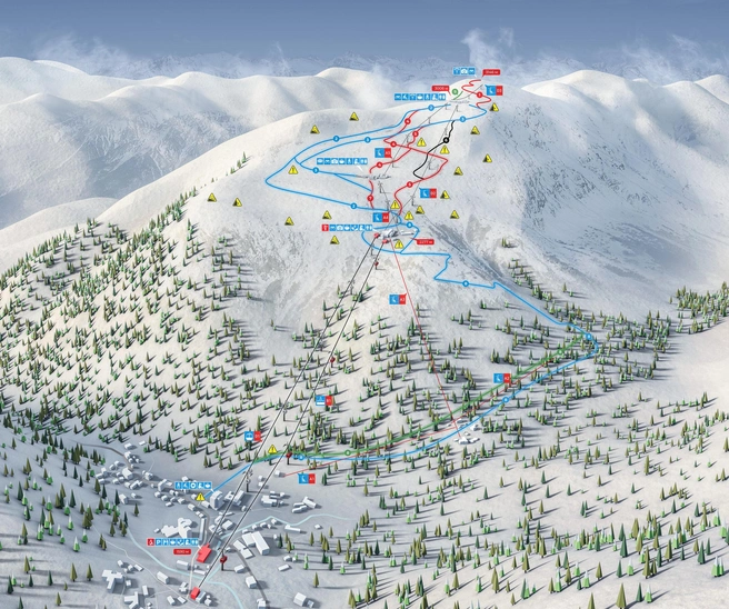 Карта трасс в Домбае | Источник: Курорт Домбай