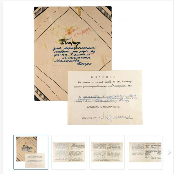 В Петербурге продадут школьную тетрадь Петра Мамонова и рукопись песни Майка Науменко | Источник: Аукционный дом «Литфонд»