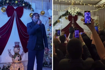 Cameroonian Man Sings in Yakut, Stars at Yakutsk New Year Parties