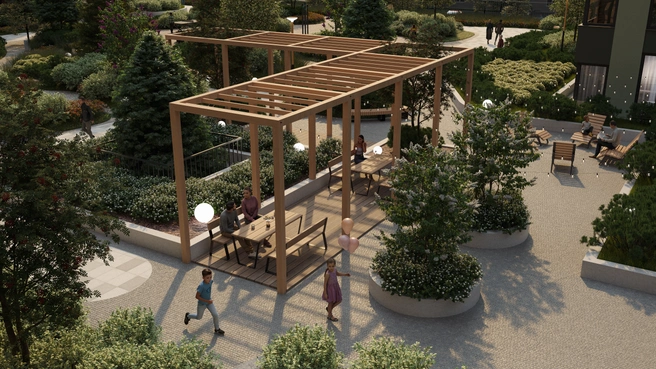 Во всех своих жилых кварталах застройщик позаботился о внутреннем благоустройстве | Источник: экодевелопер «Природа»