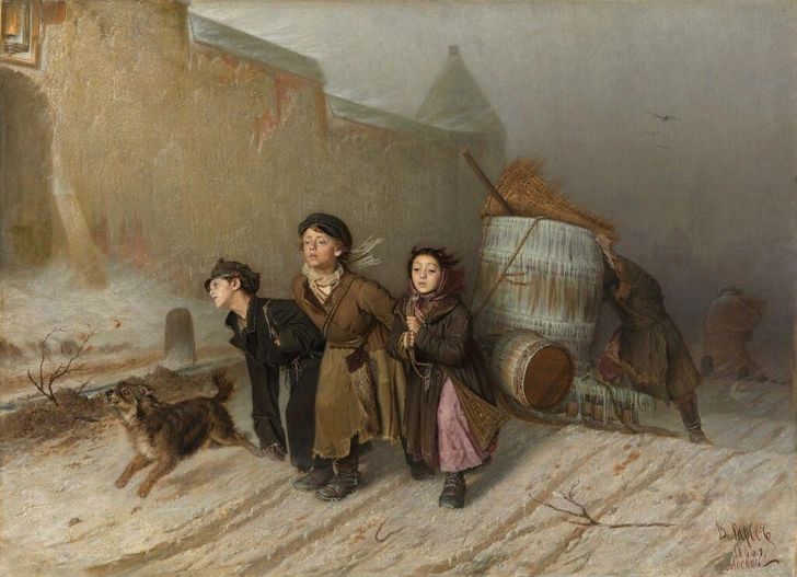 Василий Перов, «Тройка», 1866 г. | Источник: Ktomy.media