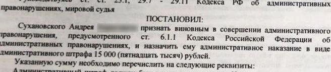 Мировой судья назначил штраф Андрею Сухановскому | Источник: читатель E1.RU