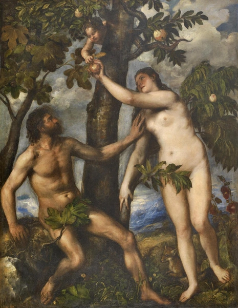 Тициан «Адам и Ева», ок. 1550 | Источник: Public domain, через Викисклад