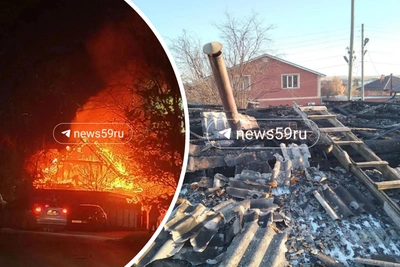 Пожар под Пермью лишил семью дома