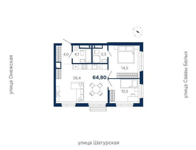 В просторной кухне-гостиной легко организовать три зоны: гостиную, для приготовления еды и столовую | Источник: «Атлас Девелопмент»