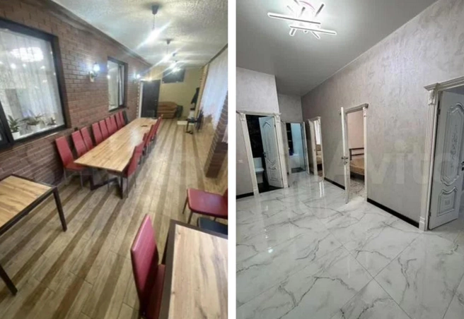 За такой не менее роскошный, но уже в черте города (тоже в Шилово) дом с тремя комнатами, рассчитанный на целых 32 гостя, просят уже 50 тысяч рублей в сутки | Источник: avito.ru