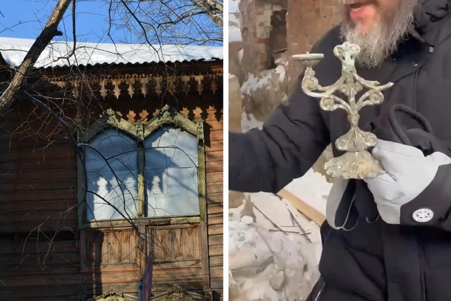 Подсвечник нашли во время работ в подвале | Источник: Мария Лобанова / NGS70.RU / Леви Каминецкий