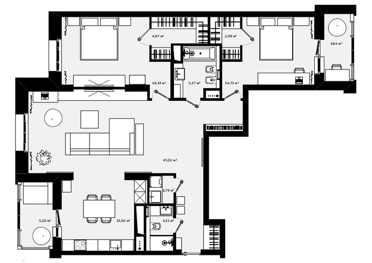 Немецкая точность: квартира 120 м² для семьи из трех человек (фото 16)