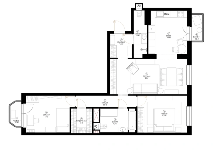 Дыхание земли: квартира 90 м² в Москве