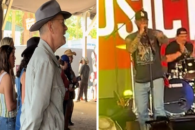 Том Хэнкс подпевал сыну на фестивале Stagecoach