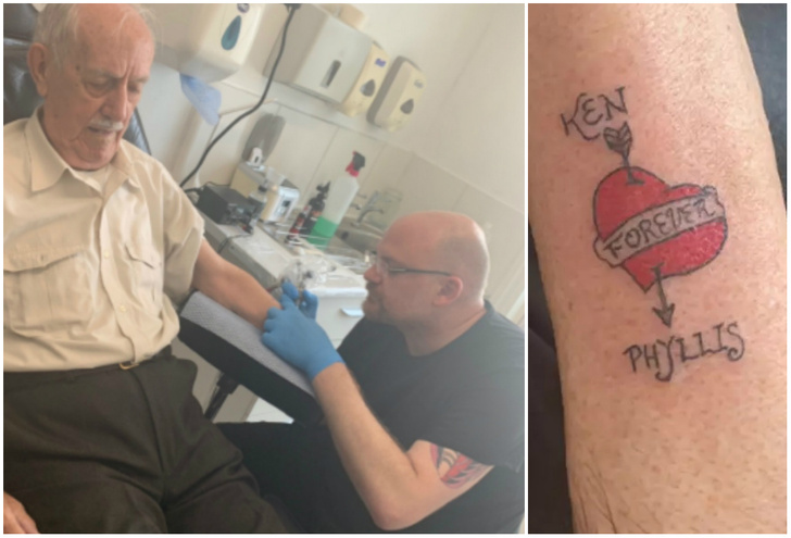 90-летний мужчина наконец сделал татуировку, о которой мечтал 60 лет