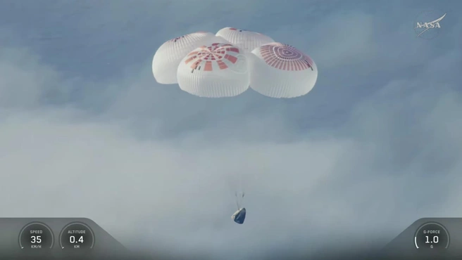 Корабль NASA SpaceX Crew-12 с российским космонавтом на борту вернулся на Землю | Источник: NASA