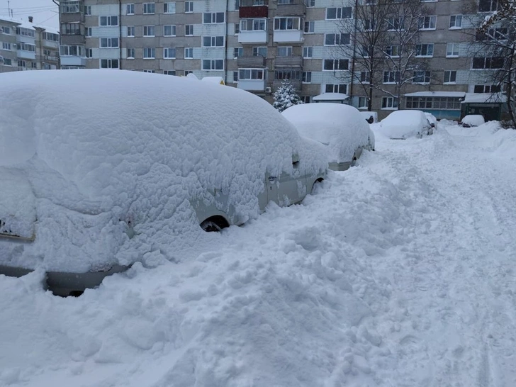 Биробиджан ушел под снег: мощные видео и фото морозного апокалипсиса