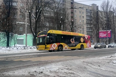 Масленичный троллейбус курсирует по Ярославлю