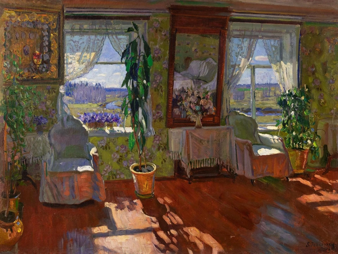 Станислав Жуковский. Интерьер. 1917. Краснодарский краевой художественный музей им. Ф. А. Коваленко | marieclaire.ru