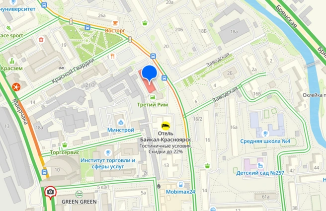 На участке едва заметная оранжевая полоска  | Источник: 2GIS.RU
