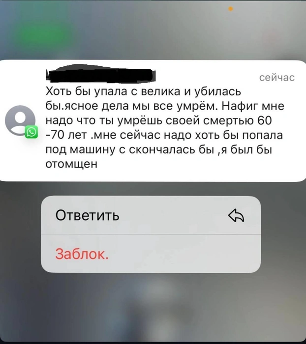 Сталкер пишет не только Анастасии, но и ее близким | Источник: из личного архива Анастасии