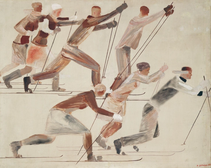 Александр Дейнека. «Лыжники». 1931. Государственная Третьяковская галерея | Источник: пресс-служба выставки