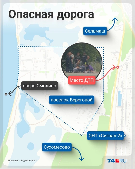 Авария произошла на дороге в Сухомесово | Источник: Семен Казьмин