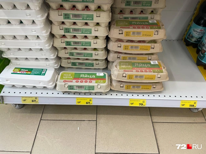 Попытайтесь вспомнить, когда можно было купить настолько дешевое яйцо  | Источник: Радик Енчу / 72.RU