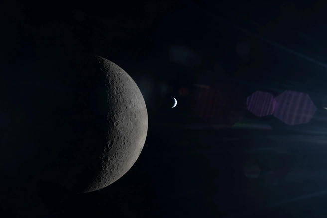 6 апреля 2026 года, Луна и Земля выстроились в одном кадре | Источник: NASA