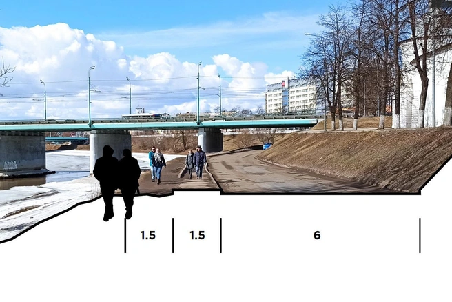 Здесь решено вдвое расширить тротуар | Источник: мэрия Ярославля