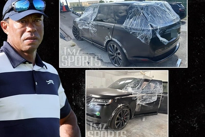 Опубликованы фото разбитого Range Rover Тигра Вудса