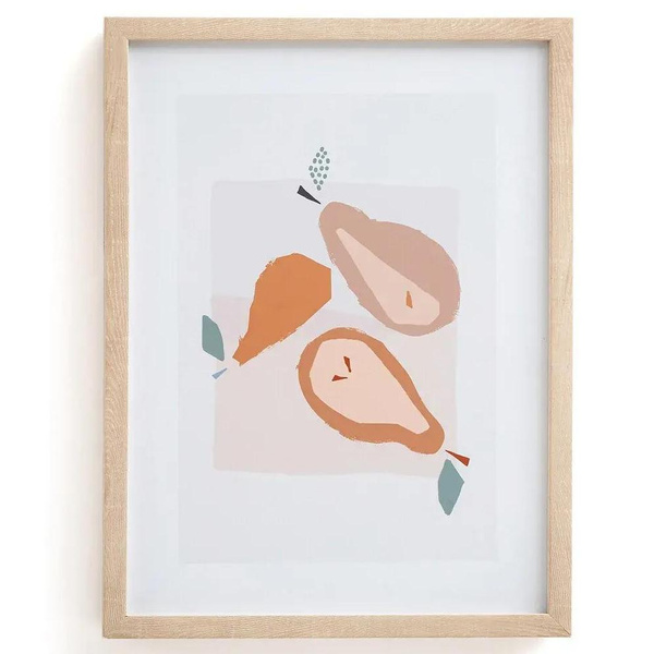 Постер с рисунком груши в деревянной раме Boda, La Redoute