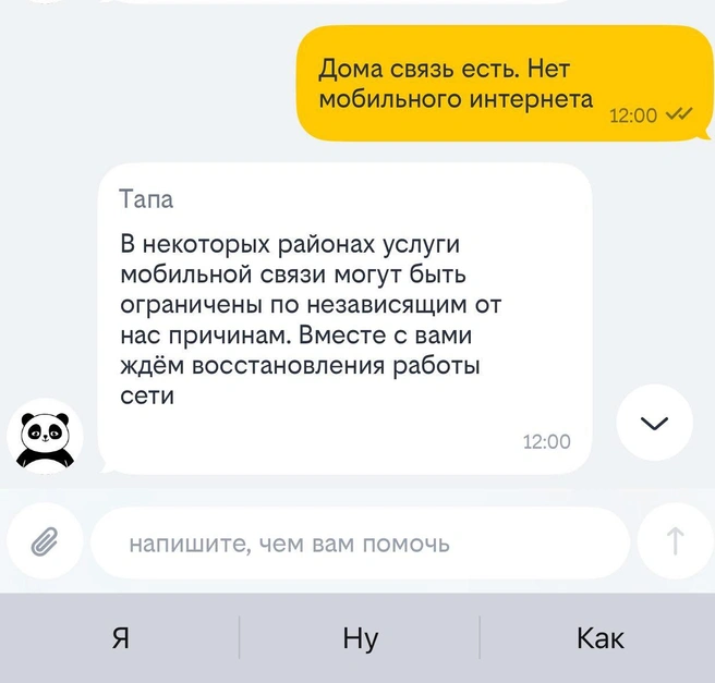 Так нашему читателю ответили в «Билайне» | Источник: читатель 72.RU