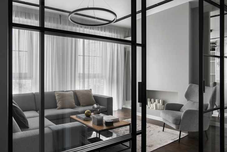 Все оттенки серого: минималистичная квартира 91 м² (фото 3)