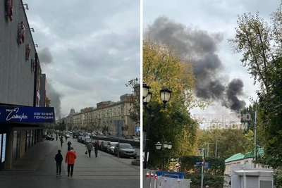 В центре Москвы загорелось здание ФАС России