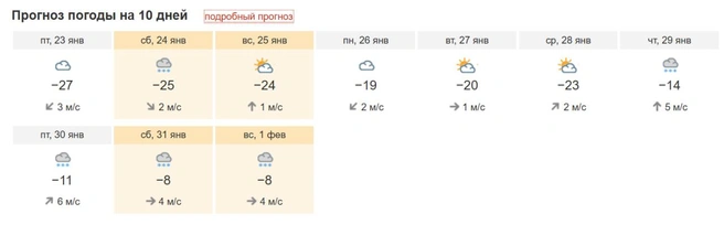 В большинстве дней ожидаются осадки | Источник: «Погода.НГС»
