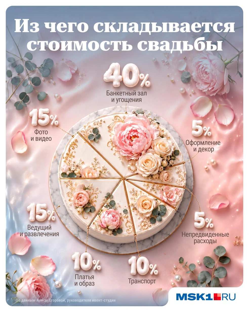 Свадебная калькуляция&nbsp;— в одной картинке | Источник: Серафима Пантыкина / Городские медиа