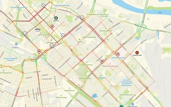Ситуация на дорогах города | Источник: 2ГИС