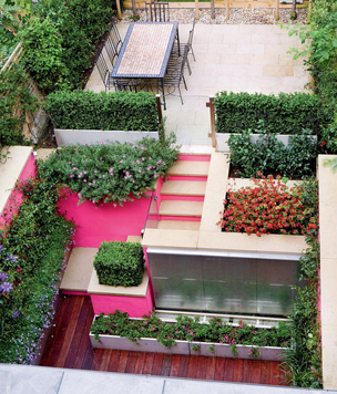 Яркий разноуровневый сад на участке 70 м²: проект в деталях