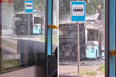 Пожар в пассажирском автобусе в Архангельске