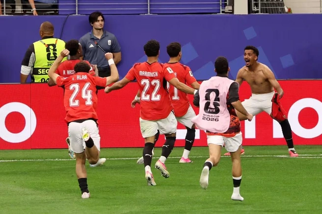 Египтяне празднуют победу в серии пенальти | Источник: Fifa.com