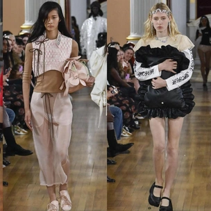 На показе Simone Rocha весна-лето 2026 юные модели «примерили» взрослую жизнь