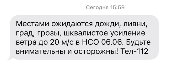 Предупреждение разослали жителям региона | Источник: МЧС по НСО
