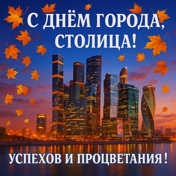 день города москва, день города москва 2025, день города москва 2025 какого числа, салют на дне города москва, открытка с днем города, скачать открытку с днем города, с днем города открытки красивые, открытка с днем города москвы | Источник: theDay/DALL-E