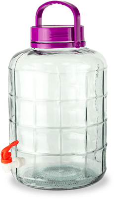 Большая стеклянная банка (бутылка) с крышкой, ручкой и краном, 12 литров (бутыль для хранения и розлива лимонадов, вина) 3 шт